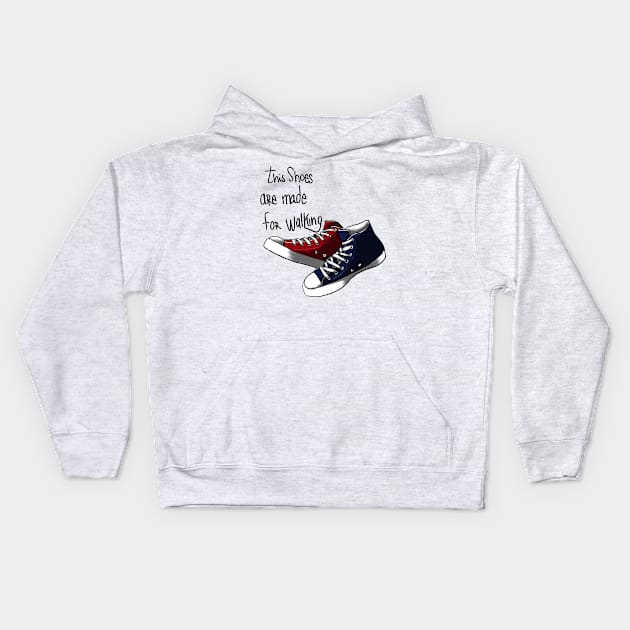 Walking Shoes Kids Hoodie by Zo8o